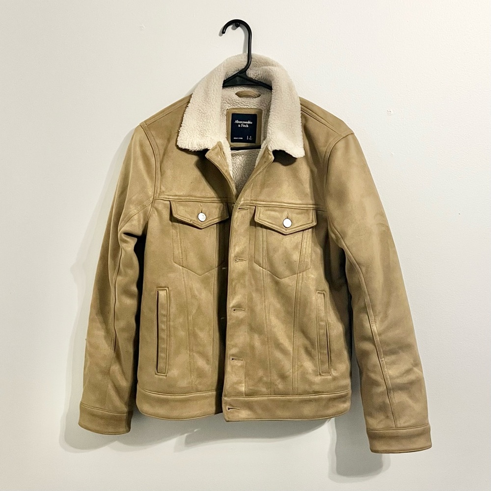 A&F Vegan Suede Jacket Mens Small